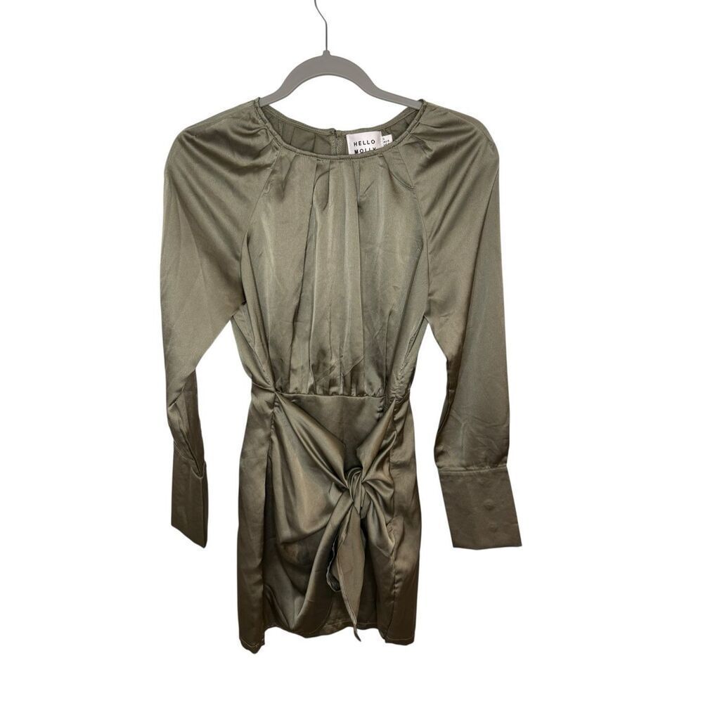 Hello Molly Sage Green Front Tie Mini Dress Size 4